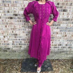 Magenta salwar kameez Bollywood Indian mendhi dress large